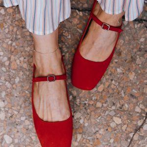 Captivating Red Suede Ballet Flats Elevate Your Summer Style with Handmade Comfort