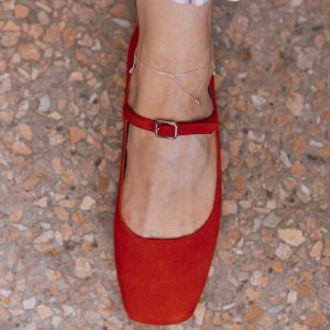 Captivating Red Suede Ballet Flats Elevate Your Summer Style with Handmade Comfort