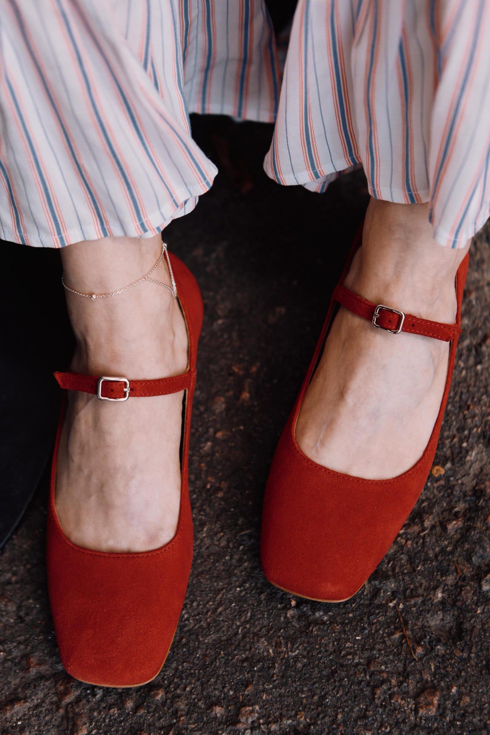 Captivating Red Suede Ballet Flats Elevate Your Summer Style with Handmade Comfort - Image 6