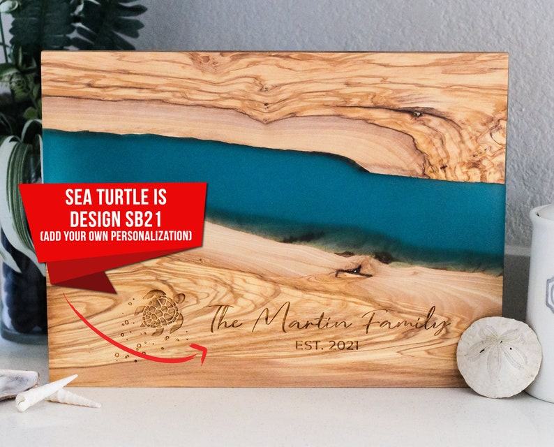 Captivating Sea Turtle Charcuterie Board A River of Delights on a Live Edge Canvas