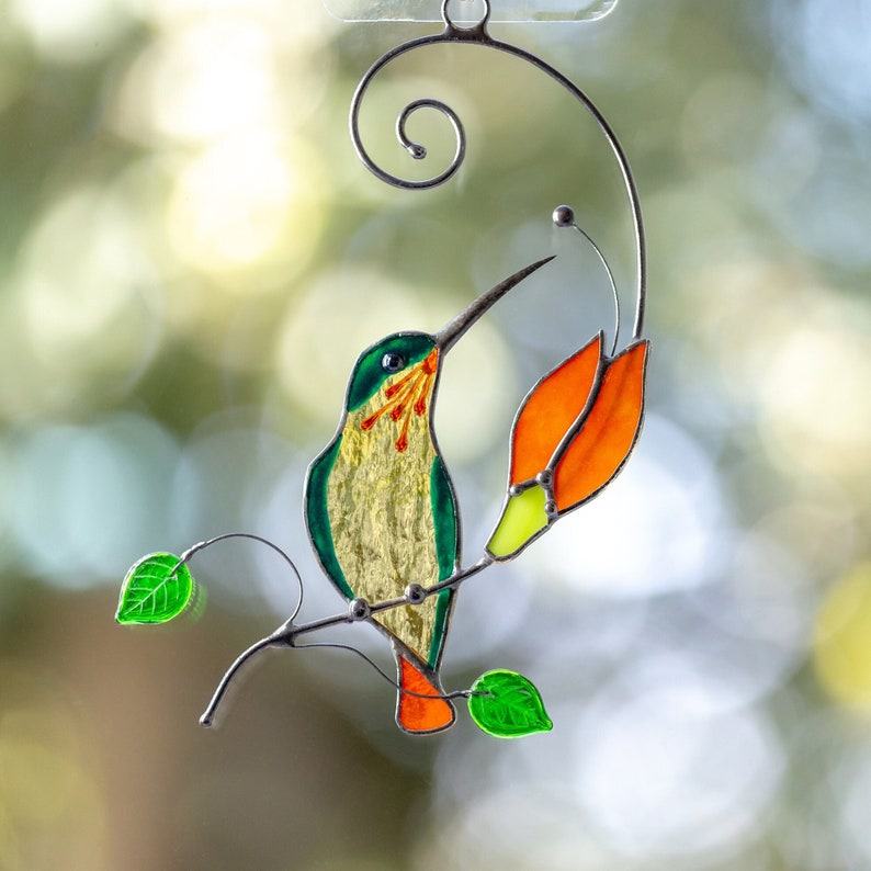 Captivating Stained Glass Hummingbird Haven A Symphony of Light and Nature