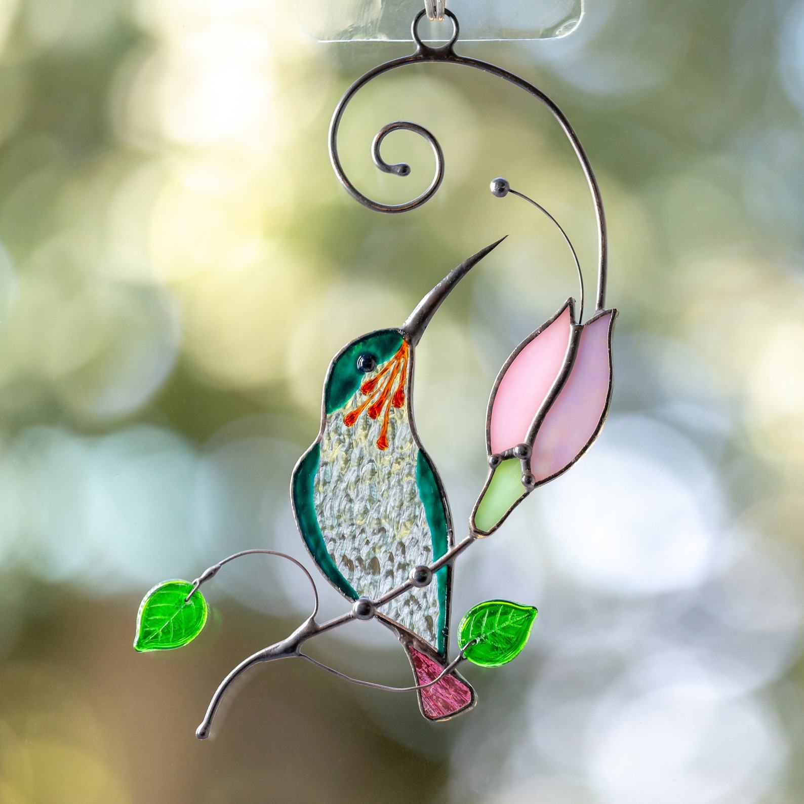 Captivating Stained Glass Hummingbird Haven A Symphony of Light and Nature