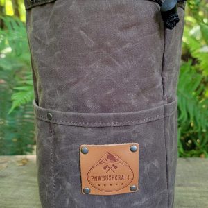 Cedar Bag with Pockets and Leather Label for Outdoor Gear, Camping, and Bushcraft