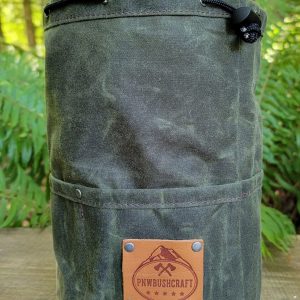 Cedar Bag with Pockets and Leather Label for Outdoor Gear, Camping, and Bushcraft