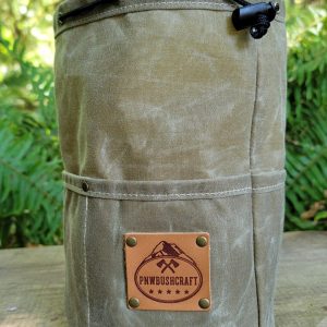 Cedar Bag with Pockets and Leather Label for Outdoor Gear, Camping, and Bushcraft