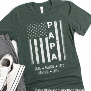 Celebrate Fatherhood with a Personalized Papa Flag Shirt A Unique Item for the Special Man in Your Life