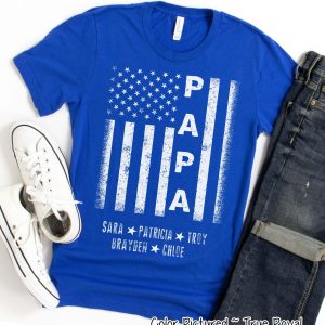 Celebrate Fatherhood with a Personalized Papa Flag Shirt A Unique Item for the Special Man in Your Life