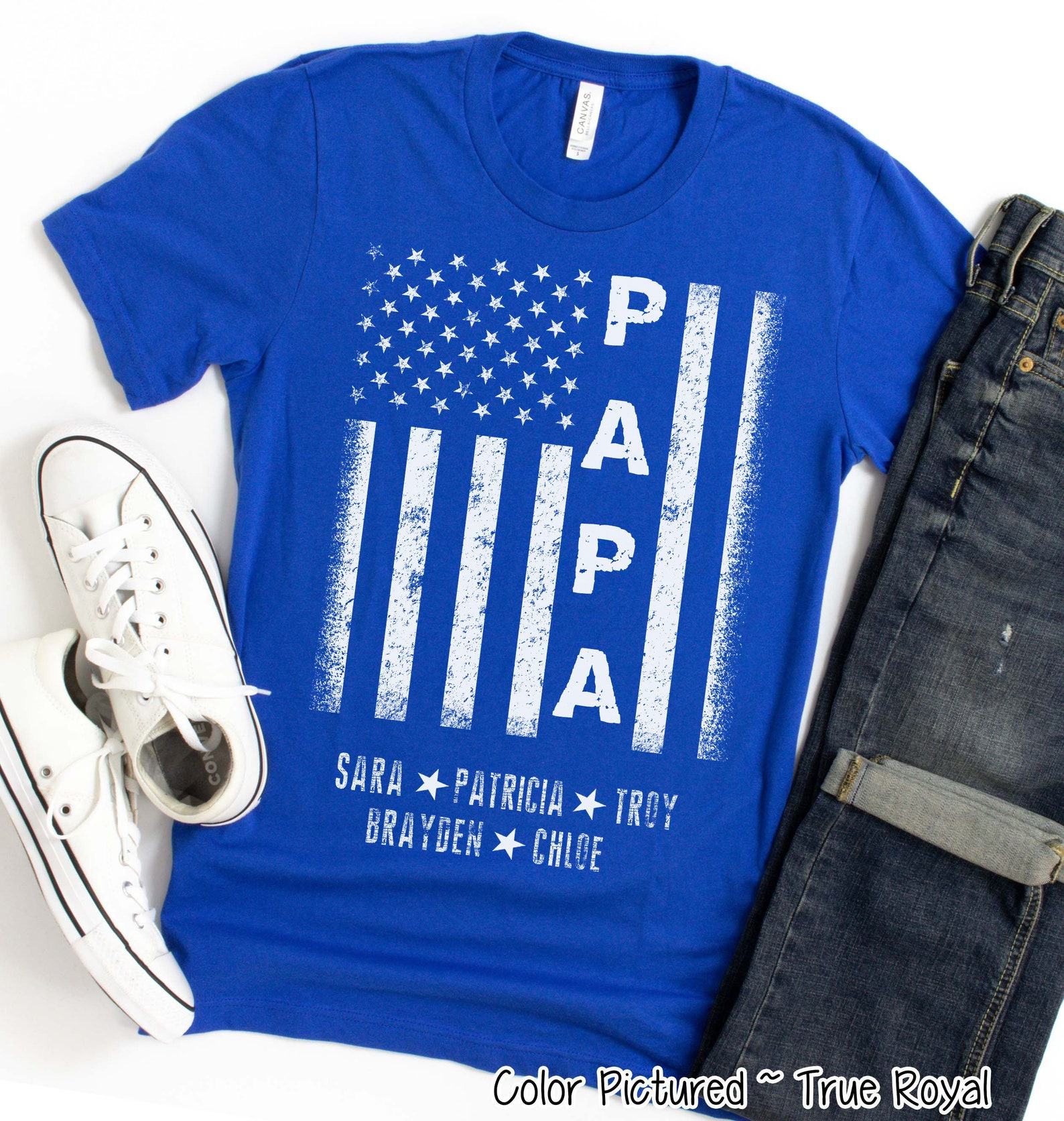 Celebrate Fatherhood with a Personalized Papa Flag Shirt A Unique Item for the Special Man in Your Life - Image 3