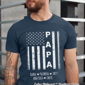Celebrate Fatherhood with a Personalized Papa Flag Shirt A Unique Item for the Special Man in Your Life