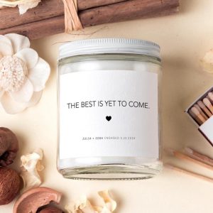 Celebrate Love’s Journey The Best Is Yet to Come Engagement Candle for the Happy Couple