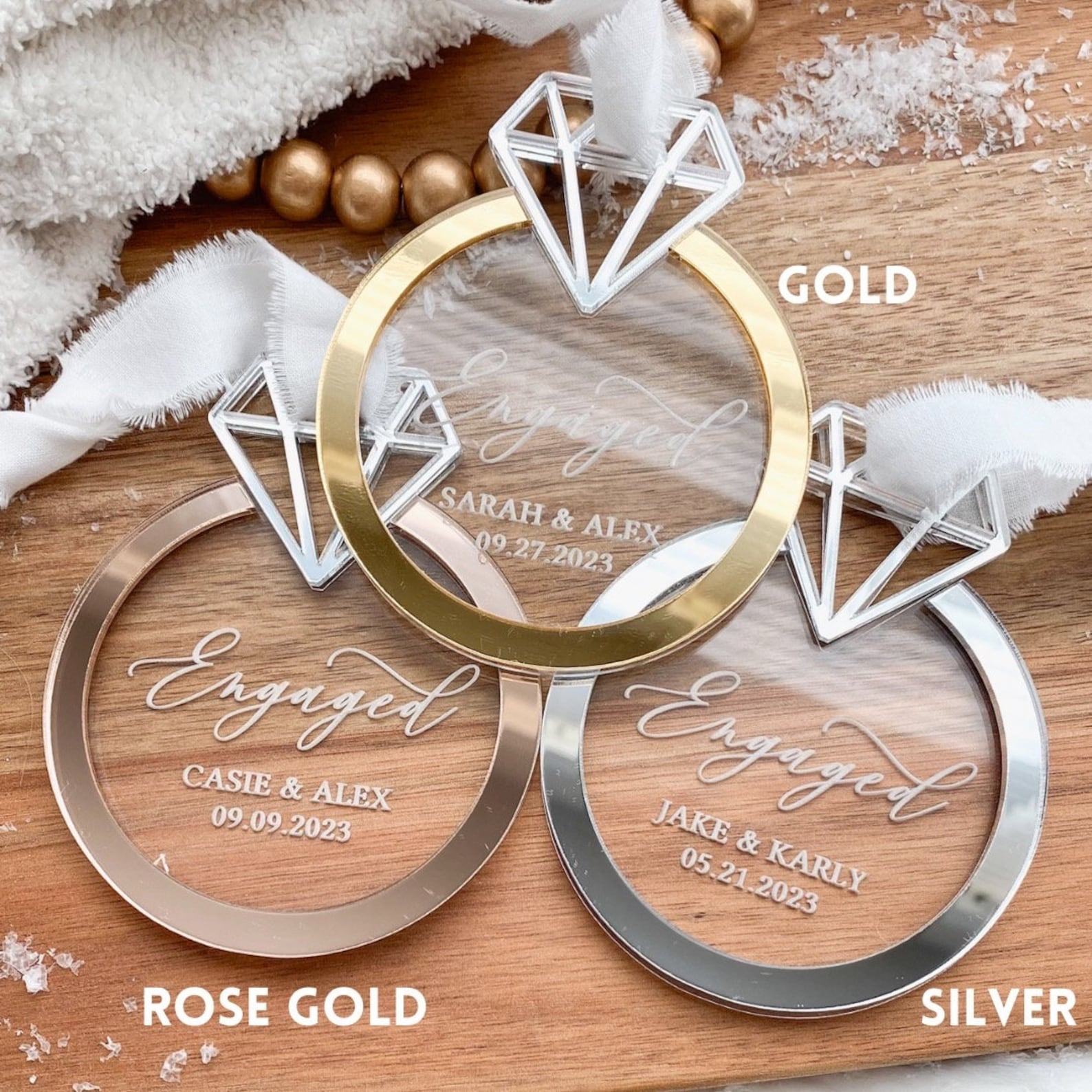 Celebrate Your First Christmas Engaged Personalized Ornament for Newly Engaged Couples