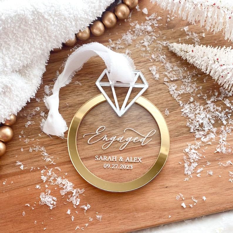 Celebrate Your First Christmas Engaged Personalized Ornament for Newly Engaged Couples