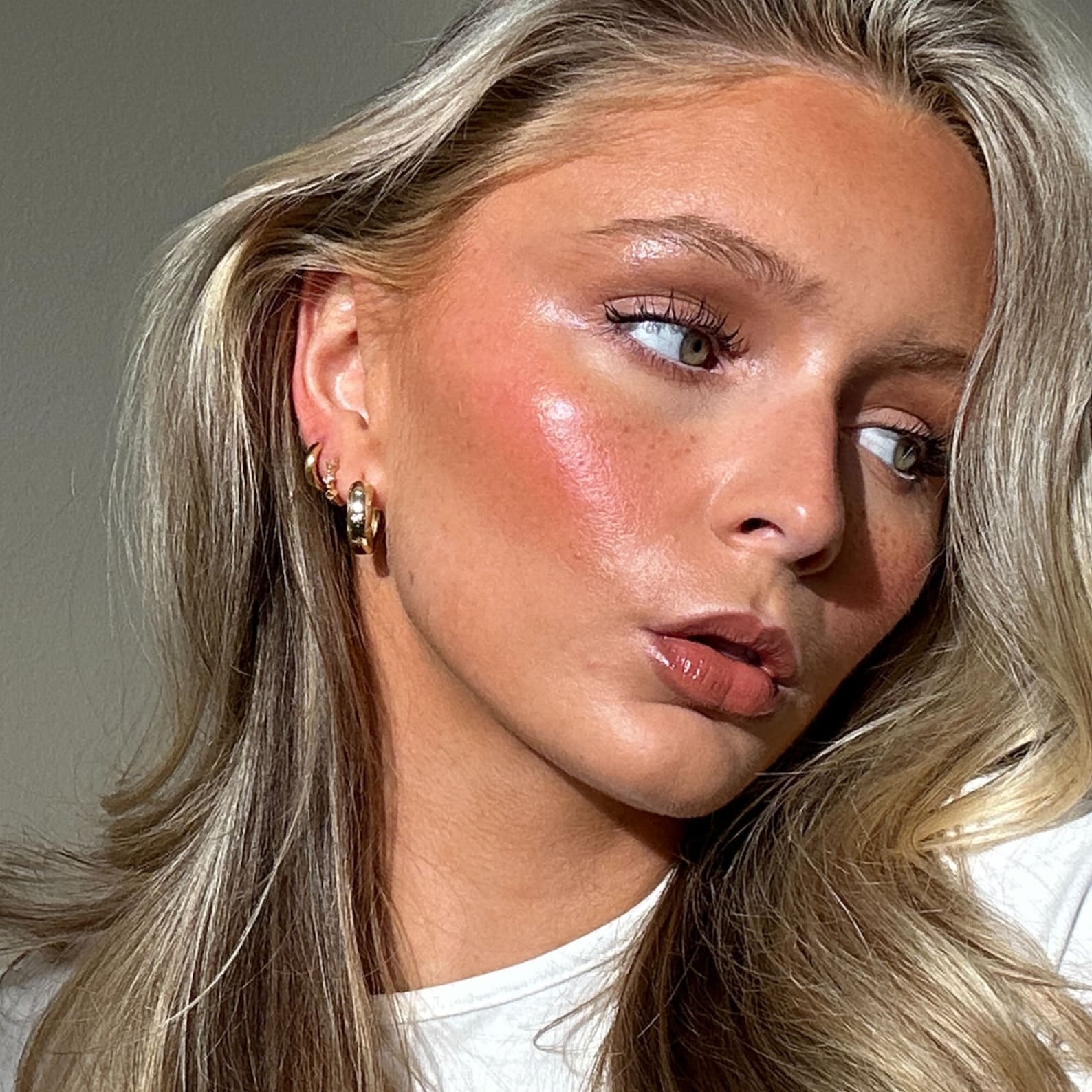 Celestial Chubby Hoops 18k Gold Plated Star Engraved Diamond Hoop Earrings