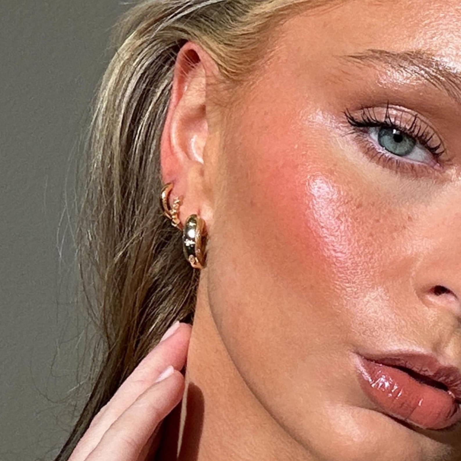 Celestial Chubby Hoops 18k Gold Plated Star Engraved Diamond Hoop Earrings