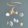 Celestial Dreams Moon and Stars Mobile for a Tranquil Nursery
