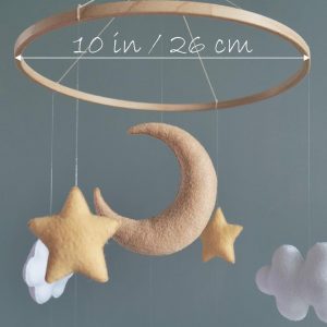 Celestial Dreams Moon and Stars Mobile for a Tranquil Nursery