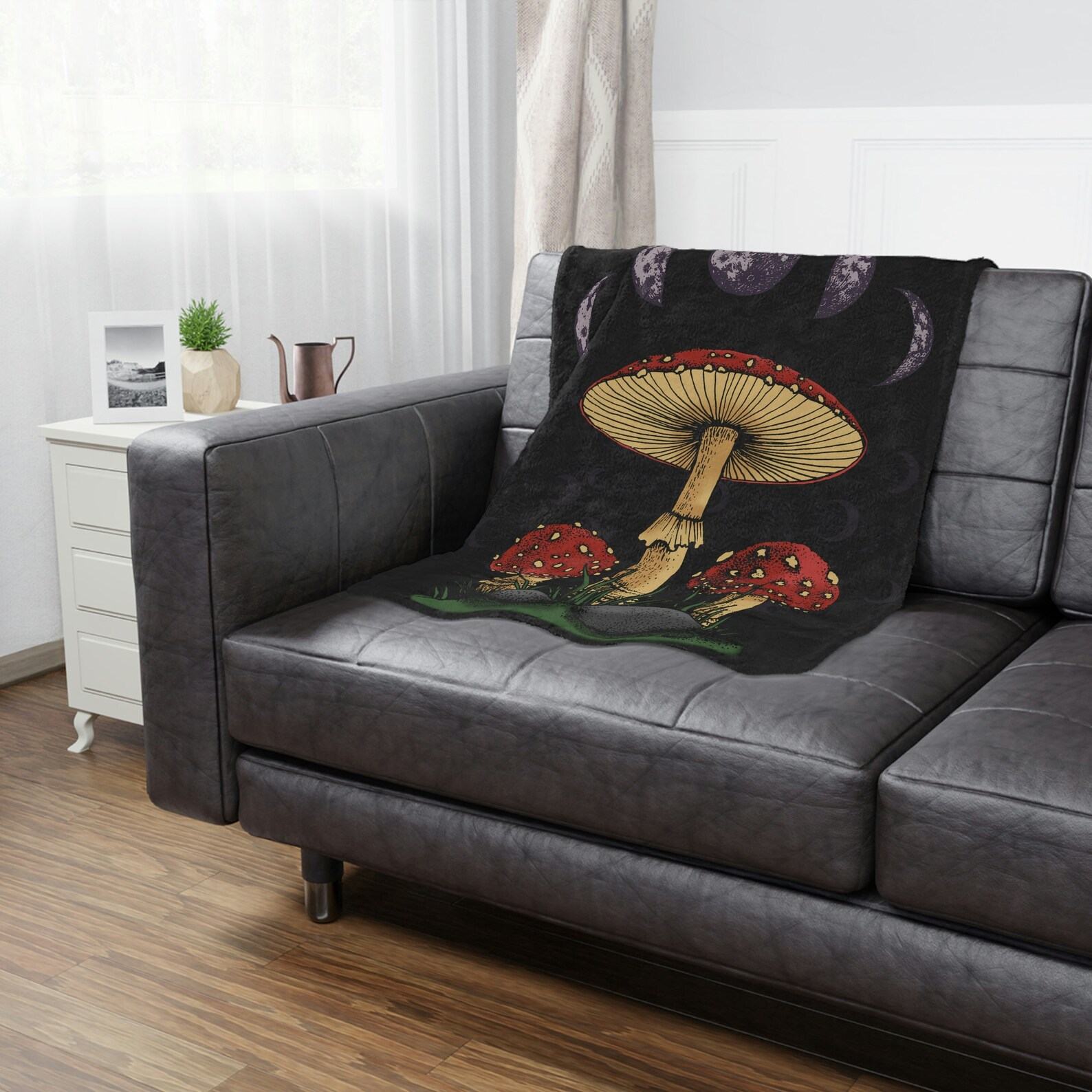 Celestial Embrace Moon Phase Blanket for Tranquil Home and Office Decor