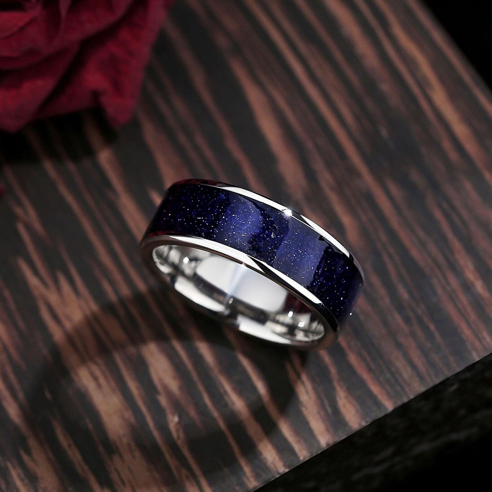 Celestial Embrace Orion Nebula Ring Set – A Starry Night for Your Eternal Bond