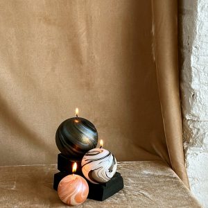 Celestial Glow Metallic Marble Sphere Candle