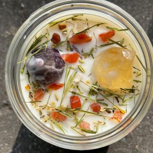 Celestial Leo Zodiac Crystal Candle Illuminate Your Path with Cosmic Energy