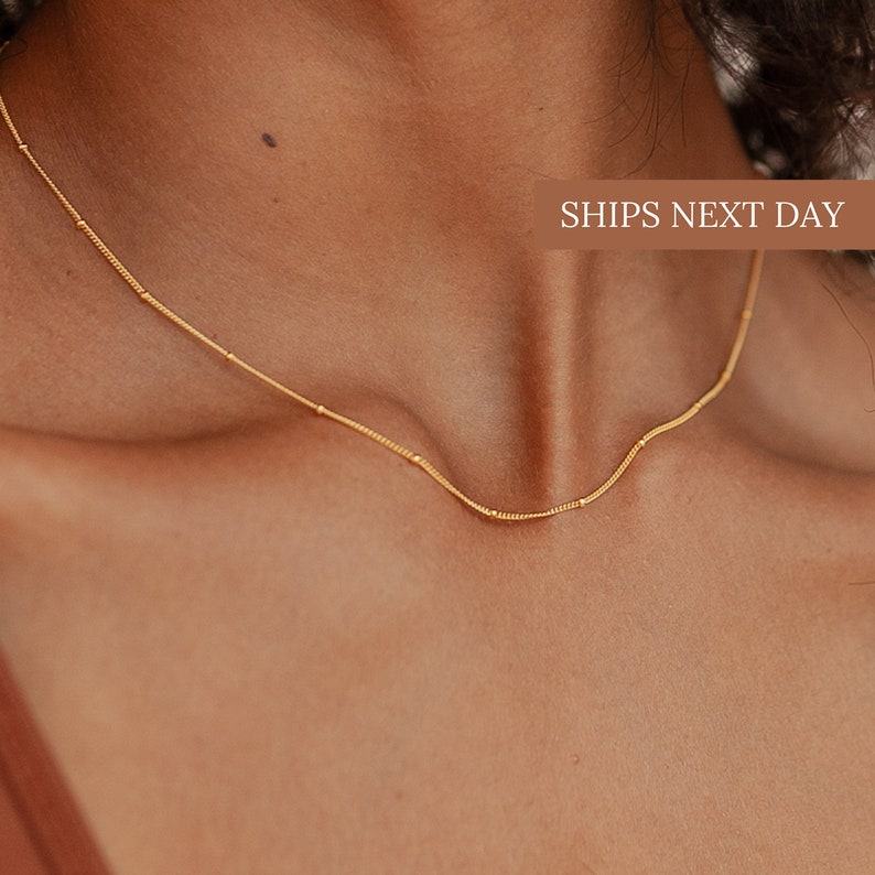 Celestial Radiance Caitlyn’s Satellite Necklace in Gold, Rose Gold, and Sterling Silver