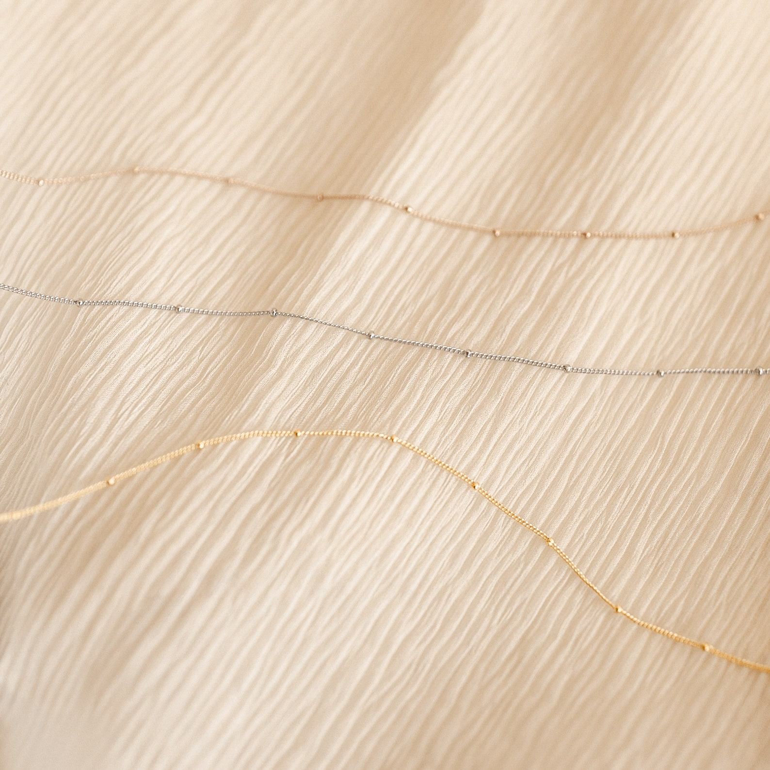 Celestial Radiance Caitlyn’s Satellite Necklace in Gold, Rose Gold, and Sterling Silver