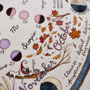Celestial Tapestry Lunar Calendar and Wheel of the Year Art Prints