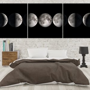 Celestial Tapestry Moon Phase Canvas Art for Lunar-Inspired Home Decor