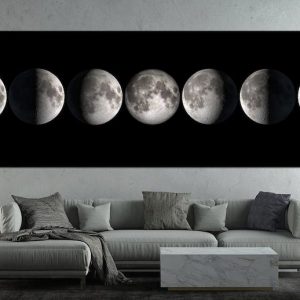 Celestial Tapestry Moon Phase Canvas Art for Lunar-Inspired Home Decor