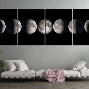 Celestial Tapestry Moon Phase Canvas Art for Lunar-Inspired Home Decor