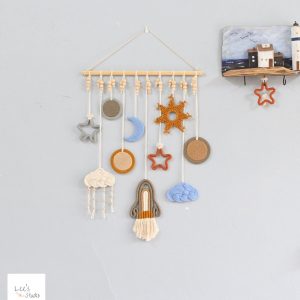 Celestial Tapestry Rocket Ship Wall Art for Cosmic Explorers