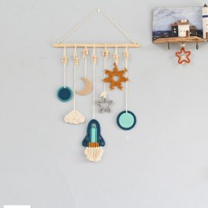 Celestial Tapestry Rocket Ship Wall Art for Cosmic Explorers