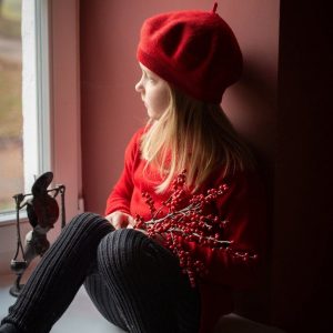 Charming Red Merino Beret A Timeless Item for Little Fashionistas