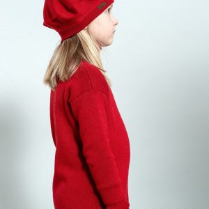 Charming Red Merino Beret A Timeless Item for Little Fashionistas
