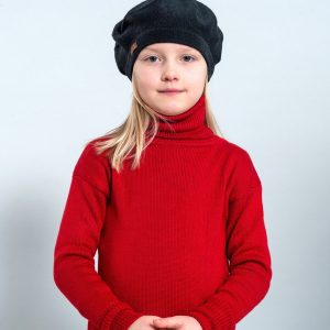 Charming Red Merino Beret A Timeless Item for Little Fashionistas