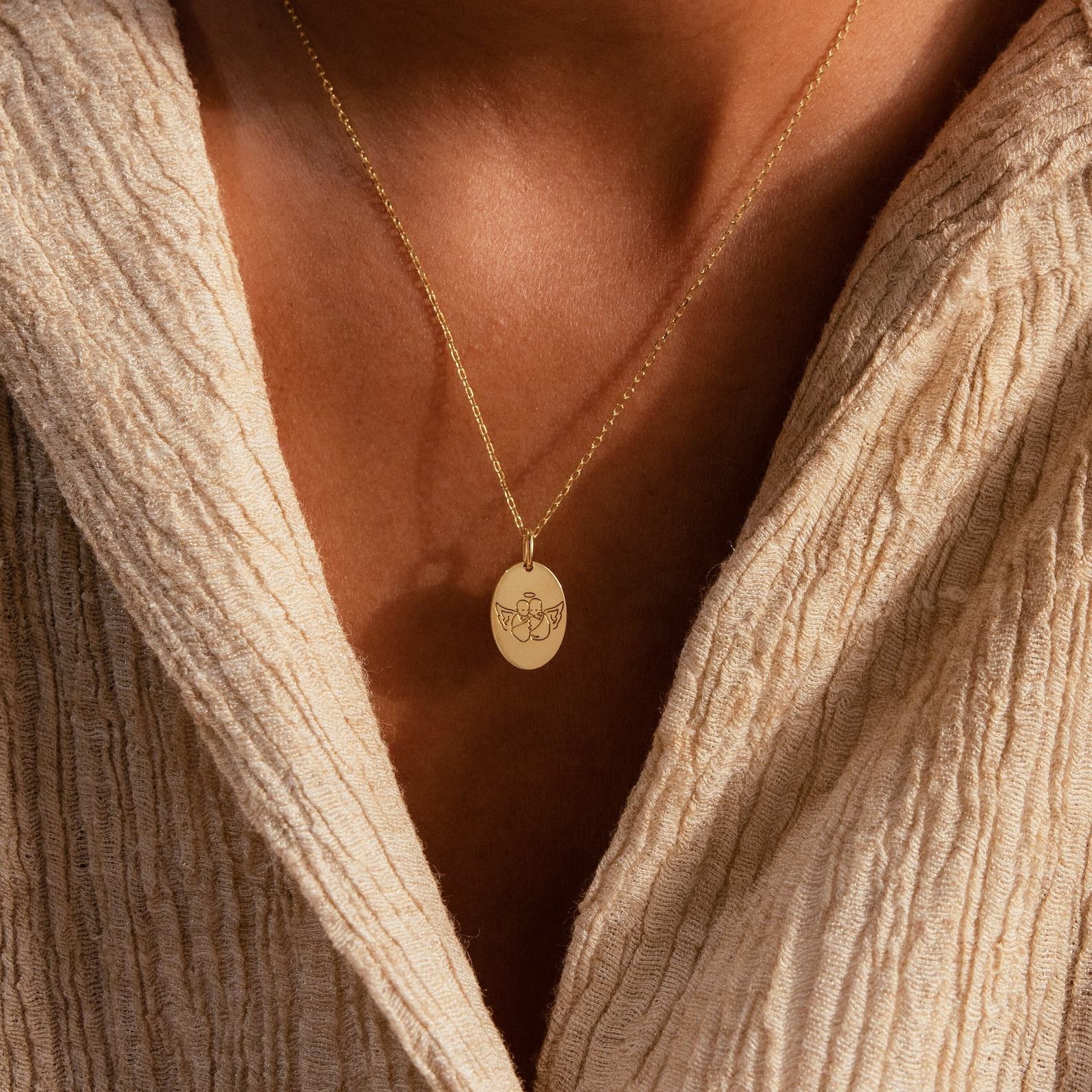 Cherished Memories Personalized Child Portrait Necklace for Mothers