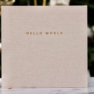 Cherished Moments Linen-Bound Baby Memory Book for Precious First Years