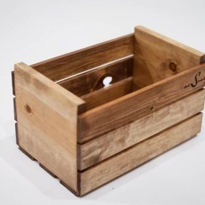 Cherry Stained 45 RPM Vinyl Record Holder Wood Crate Preserve Your Precious Vinyl Collection