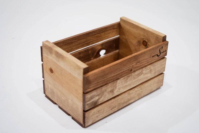 Cherry Stained 45 RPM Vinyl Record Holder Wood Crate Preserve Your Precious Vinyl Collection