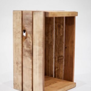 Cherry Stained 45 RPM Vinyl Record Holder Wood Crate Preserve Your Precious Vinyl Collection