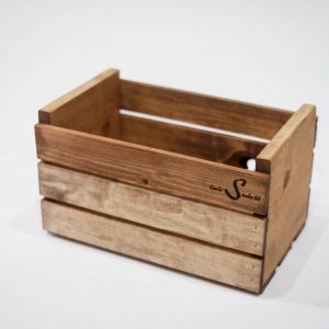 Cherry Stained 45 RPM Vinyl Record Holder Wood Crate Preserve Your Precious Vinyl Collection