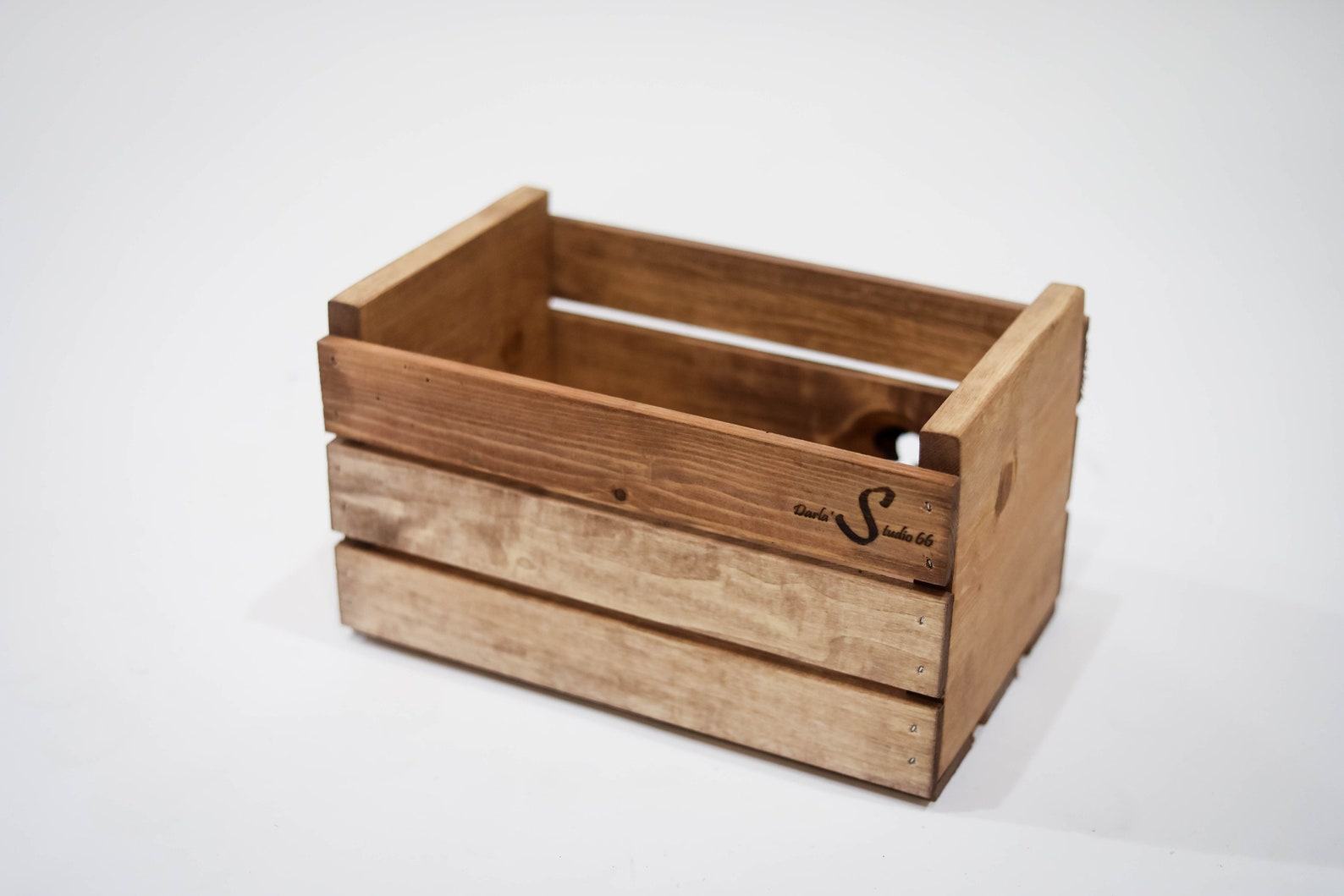 Cherry Stained 45 RPM Vinyl Record Holder Wood Crate Preserve Your Precious Vinyl Collection - Image 2