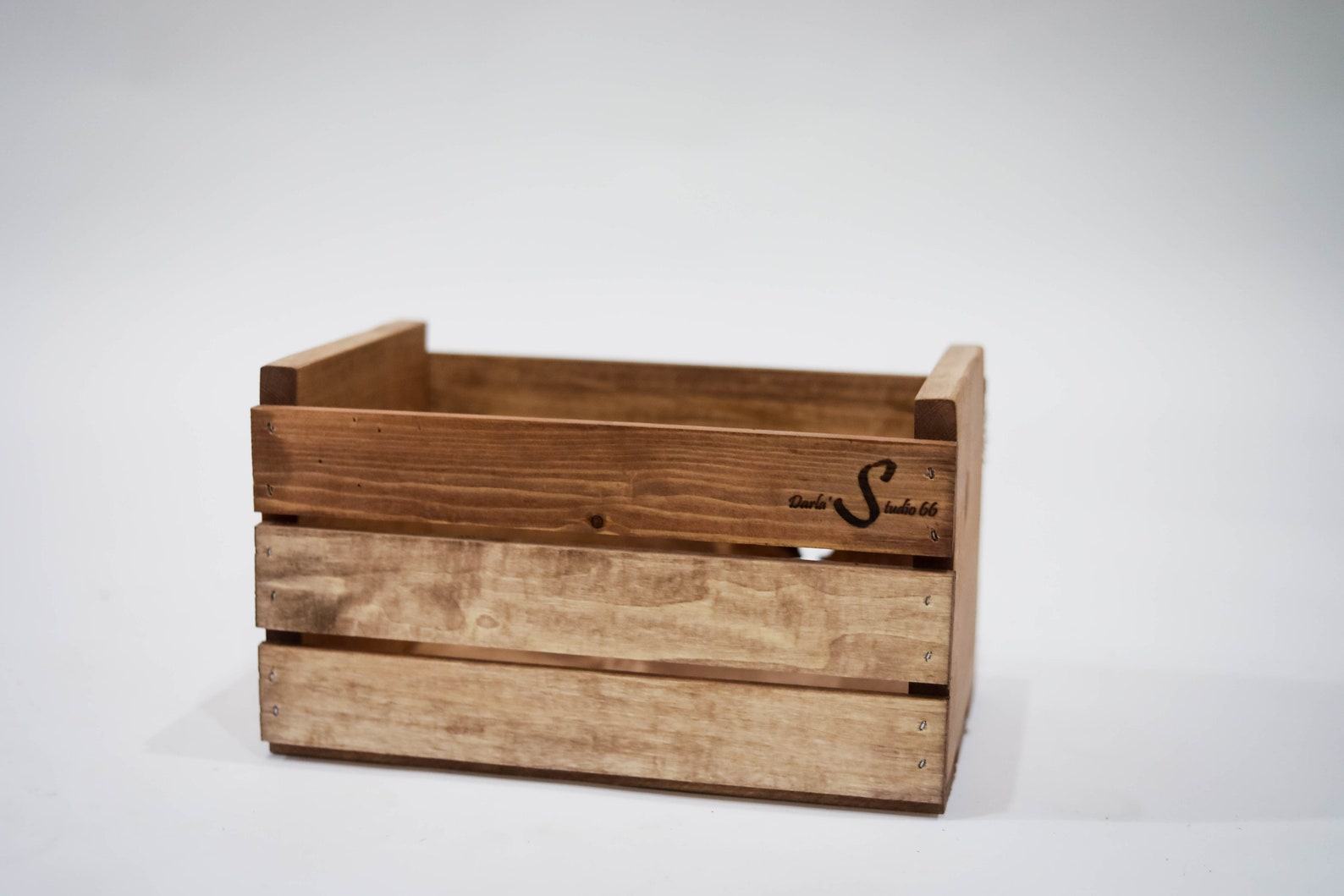 Cherry Stained 45 RPM Vinyl Record Holder Wood Crate Preserve Your Precious Vinyl Collection - Image 3