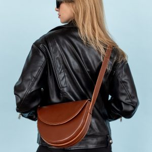 Chic Half-Moon Leather Bag The Interesting  College Companion and Graduation Item