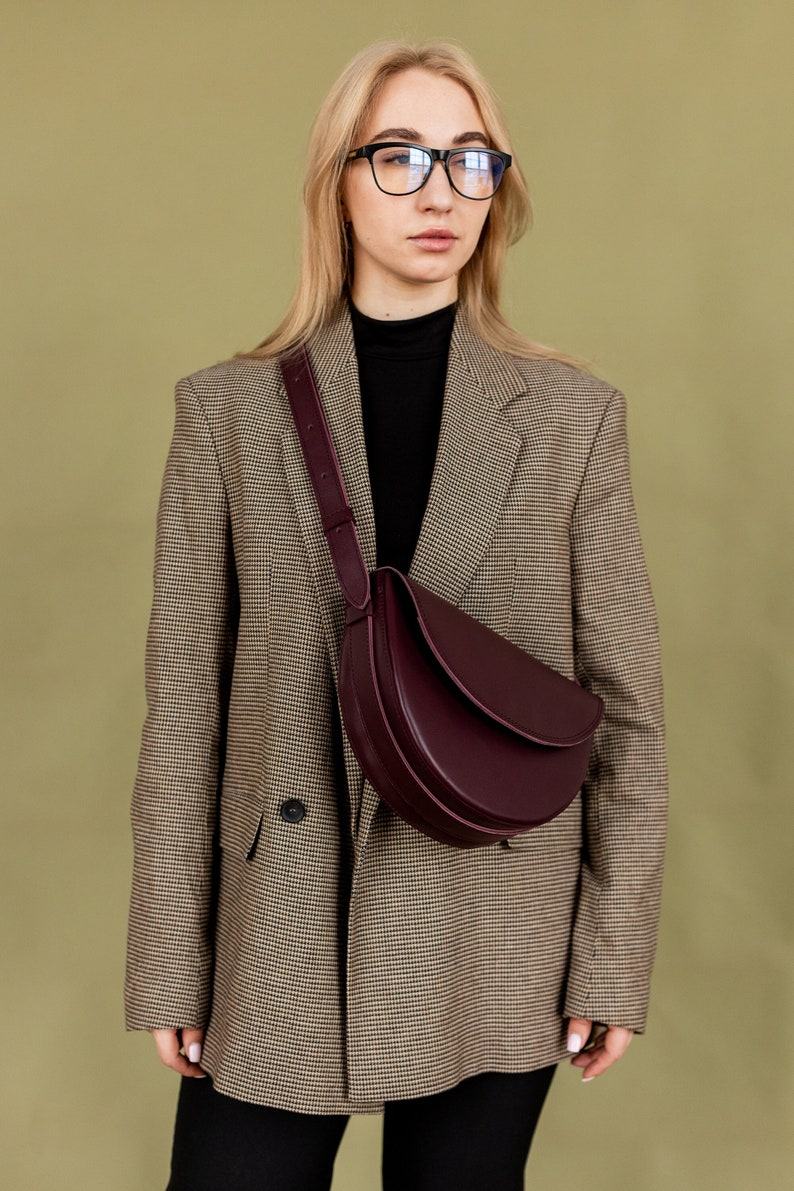 Chic Half-Moon Leather Crossbody The Perfect Graduation or College Companion