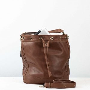 Chocolate Brown Leather Bucket Bag The Danae – Versatile, Stylish, and Practical