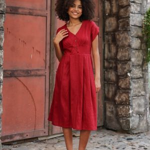 CHORA Linen Midi Dress Effortless Elegance for Summer