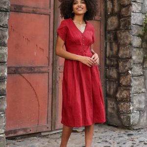 CHORA Linen Midi Dress Effortless Elegance for Summer