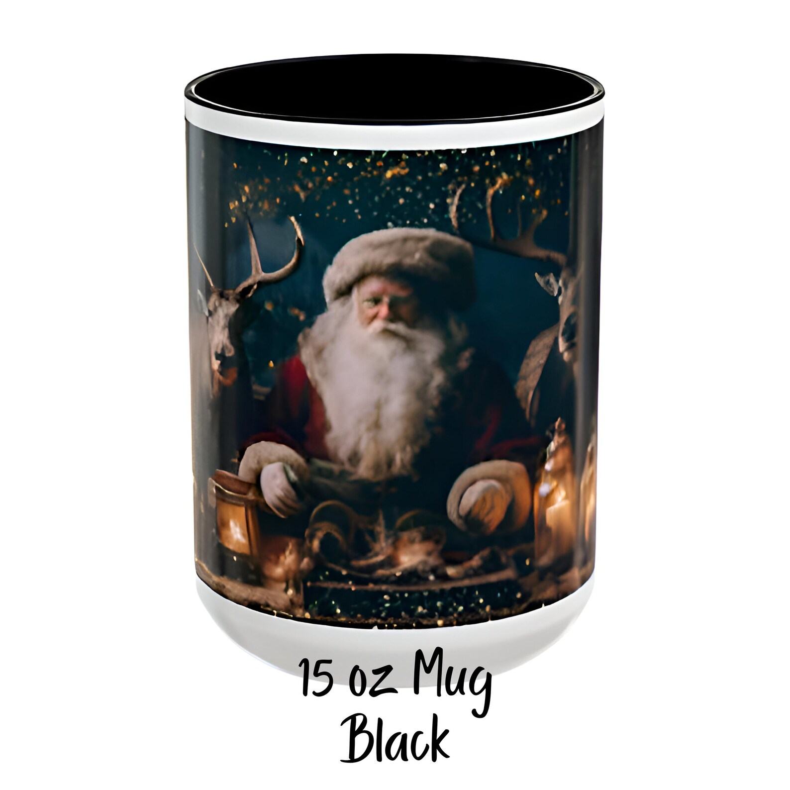 Christmas Cheer in Every Sip Santa and Reindeer Festive Coffee Mug