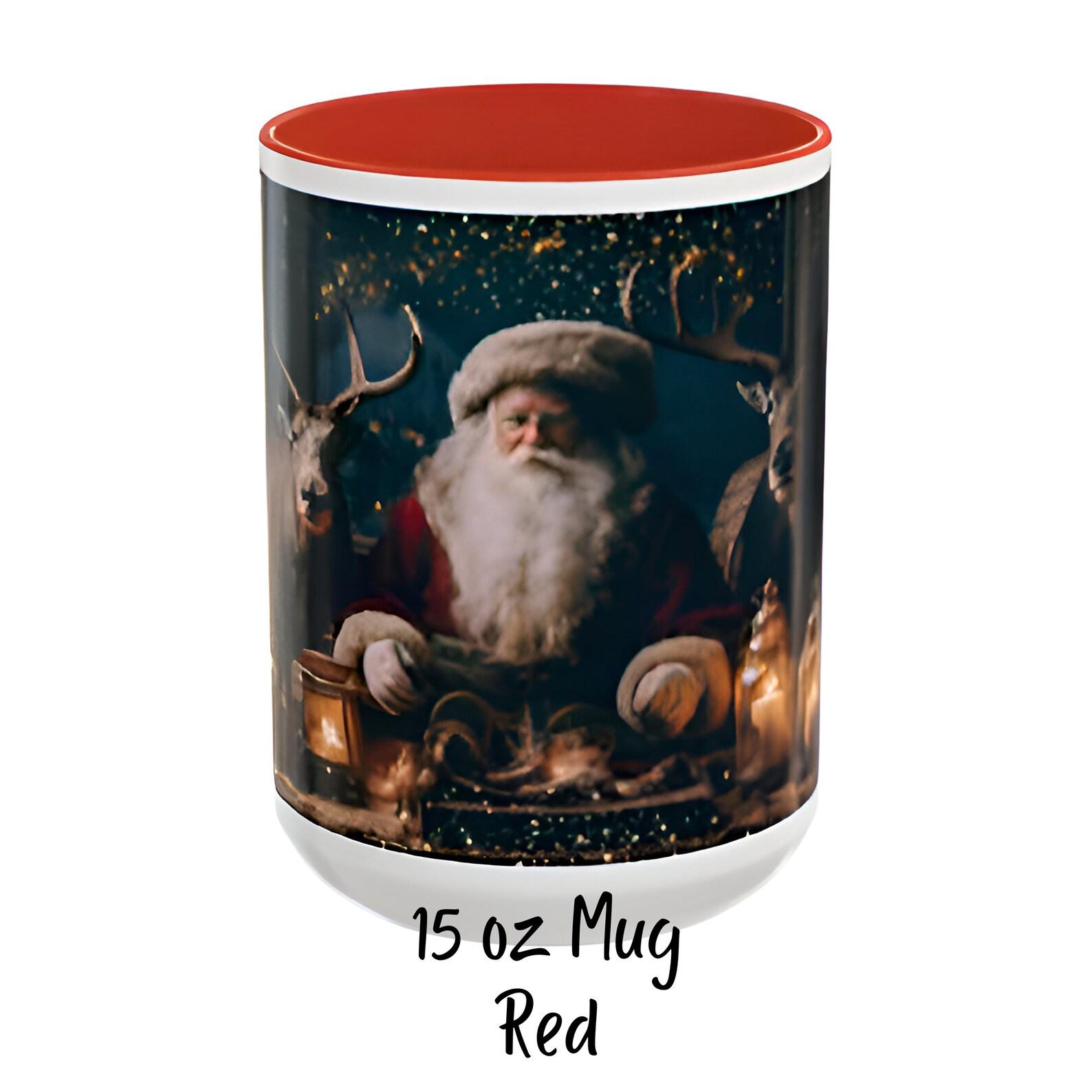 Christmas Cheer in Every Sip Santa and Reindeer Festive Coffee Mug